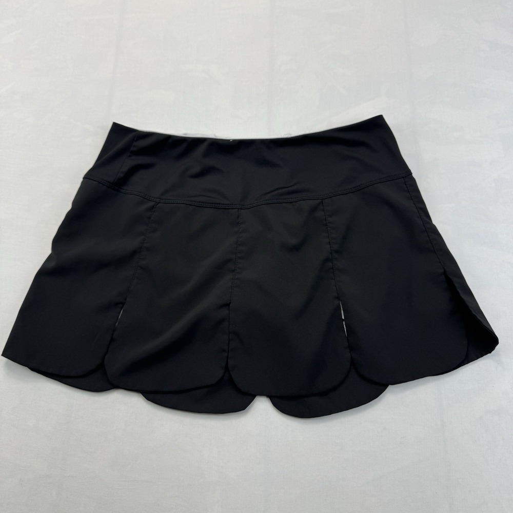 FILA Womens Medium Black Athletic Skort Scalloped Hem Tennis Golf Activewear